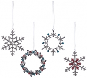 Набор из четырёх ёлочных украшений Christmas Diamonds 12 CM