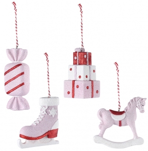 Набор из четырёх ёлочных украшений Pink Fairytale