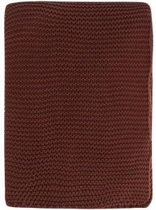 Плед из хлопка жемчужной вязки Essential 130X180 CM коричневого цвета