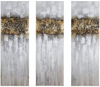 Триптих из 3-х фактурных картин Golden forest 30X90 / 30X90 / 30X90 CM