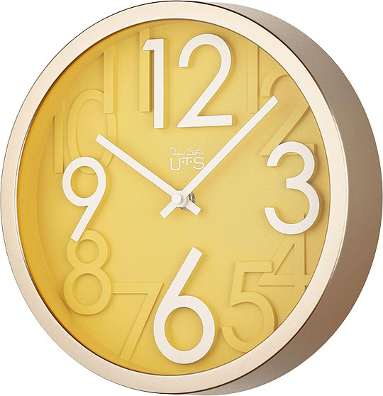 Стильные настенные часы White and Yellow Ø26 CM 2