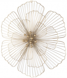 Настенное панно из металла Golden Flower 68X65X9 CM
