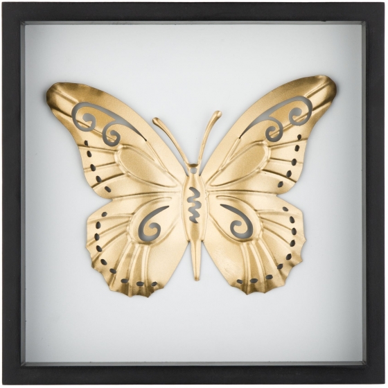 Декор из металла в раме Gold Butterfly 31X31 CM 1