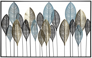Панно с коваными из стали листьями Leaves 122X76 CM