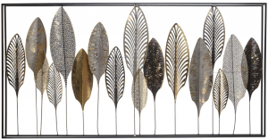 Панно с коваными из стали листьями Leaves 135X69 CM