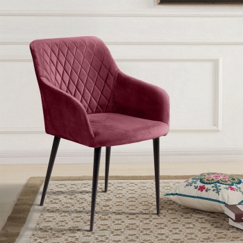 Стул с подлокотниками Robert 55X58X83 CM винно-красный 