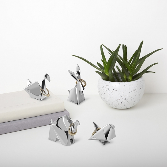 Держатель для колец origami птица хром 2