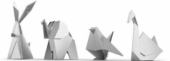 Держатель для колец origami птица хром 3