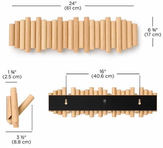 Вешалка настенная Picket 61X3X17 CMM 12