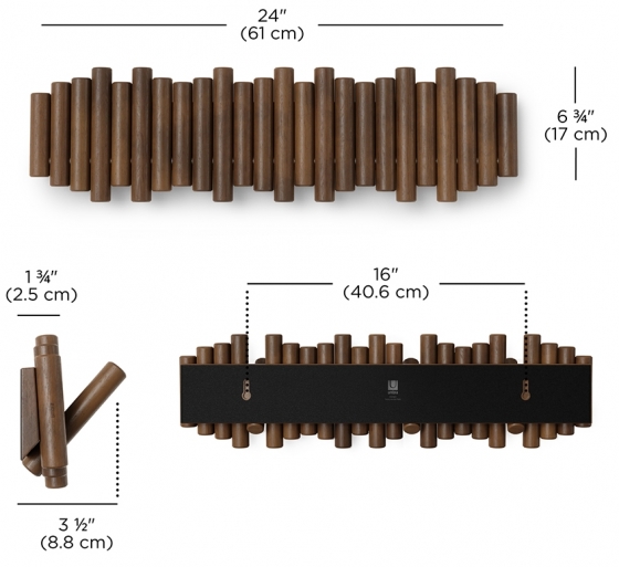 Вешалка настенная Picket 61X3X17 CMM 11