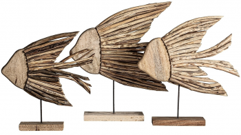 Набор из трёх декоративных элементов Fish 57X17X53 / 50X13X51 / 46X11X44 CM