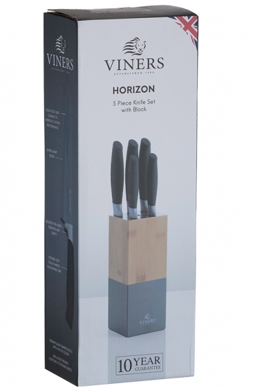 Набор из 5 ножей и подставки Horizon серый 4