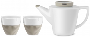 Фарфоровый заварочный чайник с чашками Infusion