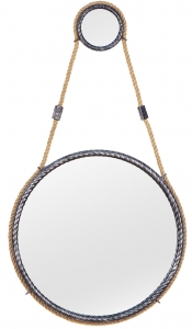 Зеркало на ремне в стальной раме Loft Silver Ø49 CM