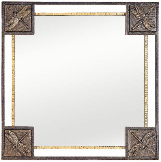 Зеркало в стальной раме Dragonfly Gold 72X72 CM 1