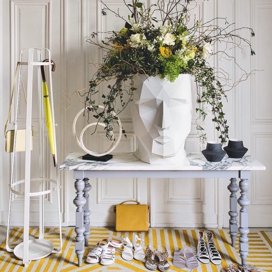 Кашпо в форме головы Adan 30X41X42 CM тёмно серое 2