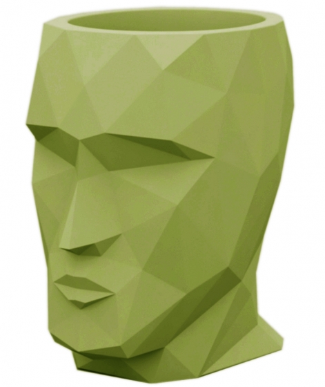 Кашпо в форме головы Adan 30X41X42 CM зелёное 1