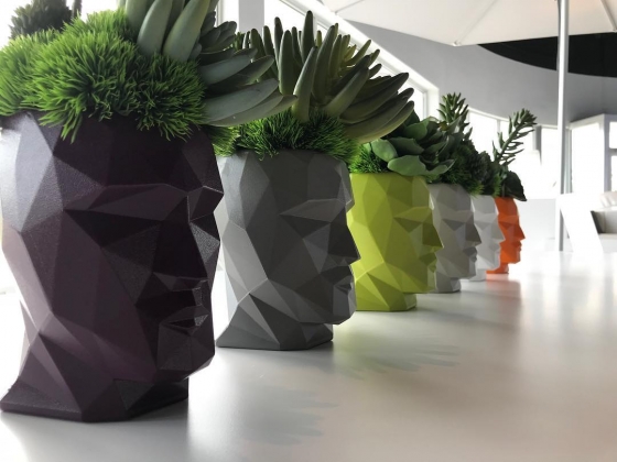 Кашпо в форме головы Adan 30X41X42 CM зелёное 3