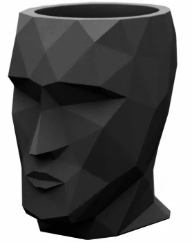 Кашпо в форме головы Adan Nano 13X17X18 CM чёрное