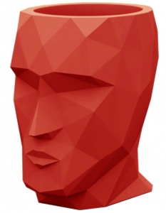 Кашпо в форме головы Adan Nano 13X17X18 CM красное