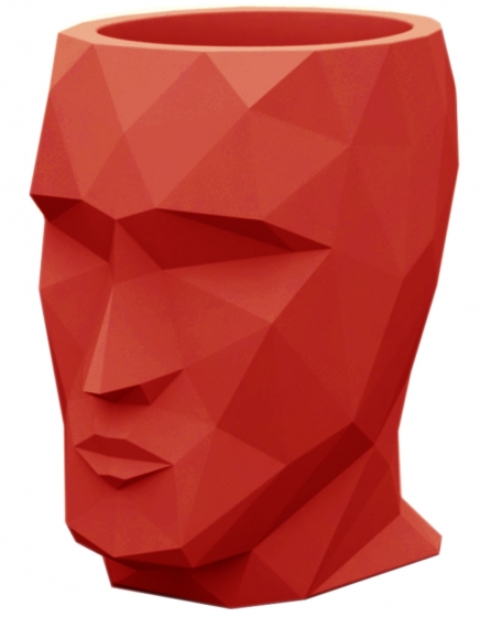 Кашпо в форме головы Adan Nano 13X17X18 CM красное 1