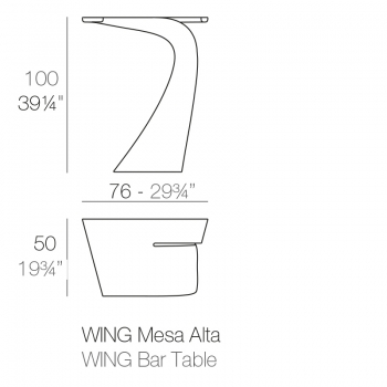 Барный стол Wing 76X50X100 CM белого цвета