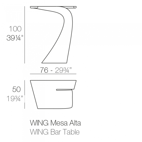Барный стол Wing 76X50X100 CM белого цвета 2