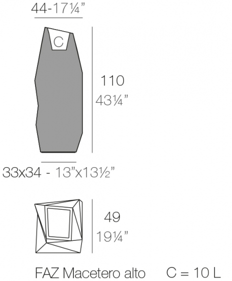 Кашпо Faz 44X49X110 CM 4