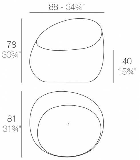 Кресло Stones 88X81X78 CM серого цвета 2