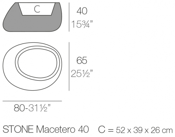Кашпо Stone 80X65X40 CM 2