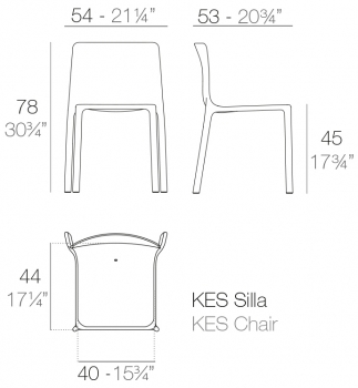 Дизайнерский стул Kes 54X53X78 CM белого цвета