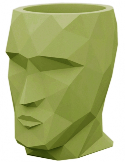 Кашпо в форме головы Adan Nano 13X17X18 CM зелёное 1