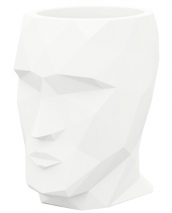 Полигональное кашпо в форме головы Adan Nano 13X17X18 CM белое
