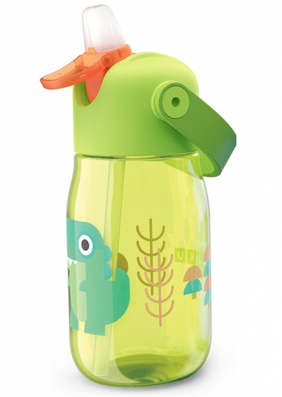 Бутылочка детская с силиконовой соломинкой 415 ml зелёная 2